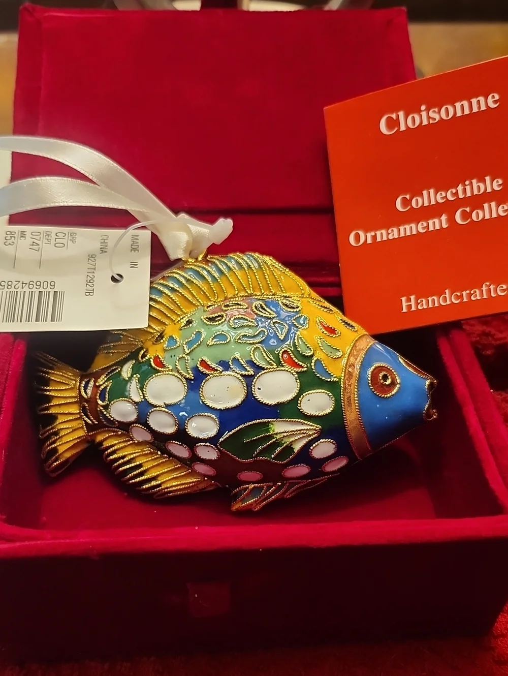 Hand-Painted Decorative Fish Ornament - Multicolor